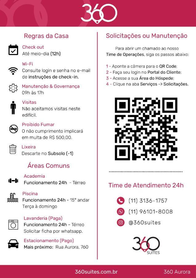 360 Suites Aurora Republica - Apartamentos Mobiliados Сан-Паулу Екстер'єр фото